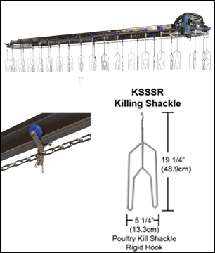 poultry slaughterhouse chicken hanging hooks